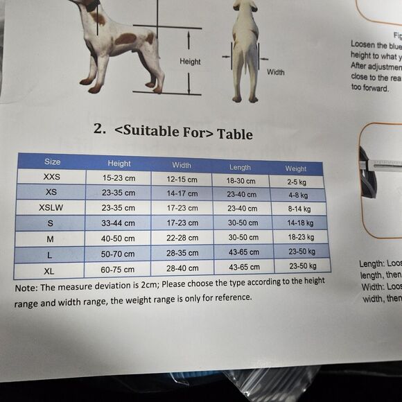 White Dog Wheelchair Back Legs Lightweight Foldable +Carrier Case M by HOBEYHOVE - Picture 9 of 9